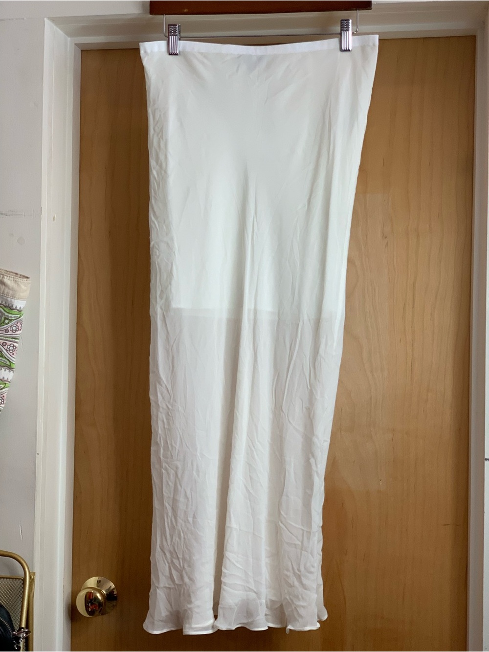 J.Crew Off-white Sheer Elastic Waist Maxi Skirt. Size-Small Resort Chic - Picture 3 of 4